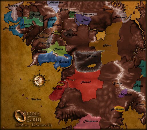 Превью стратегической карты для Middle-Earth: Dagor Dagorath (Medieval 2: Total War)